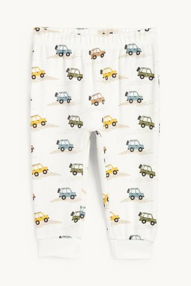 Baby Boys - Wild animals and car - baby pyjamas - 2 piece - beige