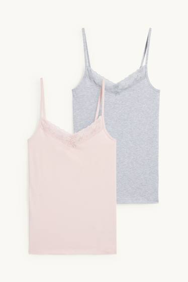 Femmes - Lot de 2 - caracos - rose