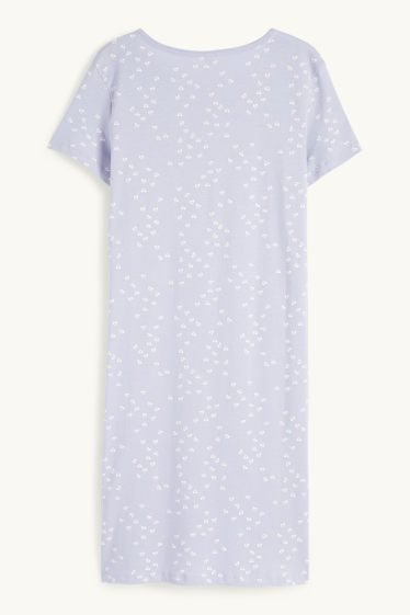 Donna - Camicia da notte - fantasia - viola chiaro