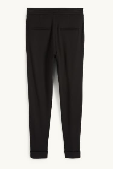 Donna - Pantaloni di jersey - vita media - tapered fit - nero