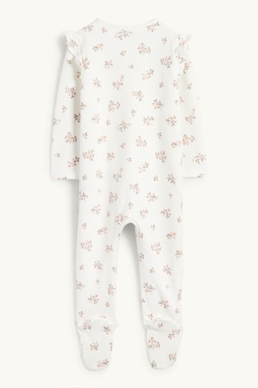 Bebés niñas - Florecitas - pijama para bebé - blanco