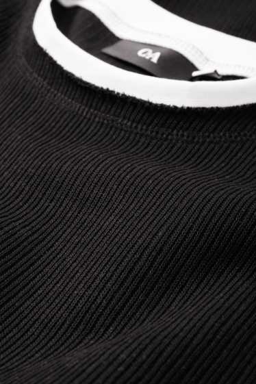 Men - Sweatshirt - 2-in-1 look - black