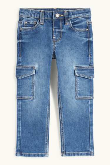 Children Girls - Cargo jeans - blue denim