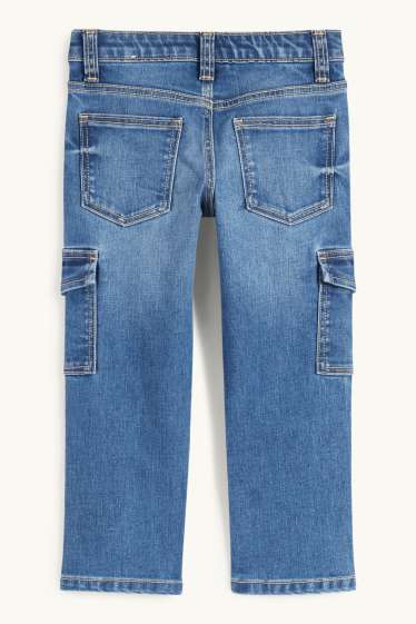 Children Girls - Cargo jeans - blue denim