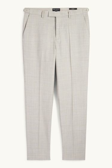 Men - Mix & match new wool trousers - regular fit - check - gray