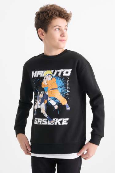 Kinder Buben - Multipack 2er - Naruto - Sweatshirt und Hoodie - hellbeige