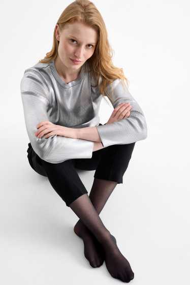 Donna - Confezione da 3 - gambaletti fini - LYCRA® - 20 DEN - nero