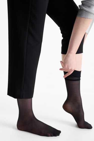 Donna - Confezione da 3 - gambaletti fini - LYCRA® - 20 DEN - nero