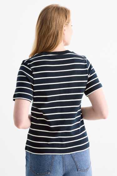 Femmes - T-shirt - à rayures - noir