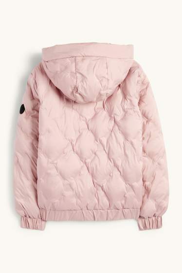 Kinder Mädchen - Steppjacke mit Kapuze - rosa