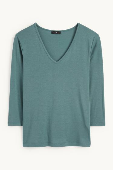 Damen - Langarmshirt - türkis