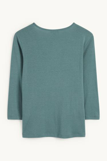 Damen - Langarmshirt - türkis
