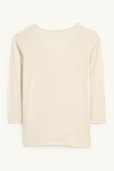 Damen - Langarmshirt - hellbeige