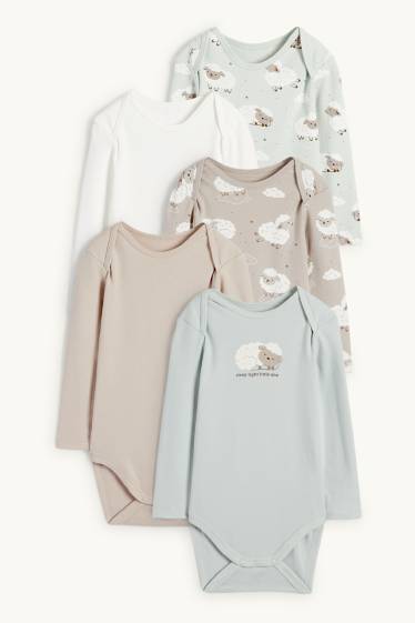 Unisex - Paquet de 5 - ovelletes - bodi per a nadó - verd menta