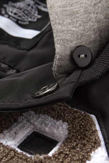 Kinder Jungen - Collegejacke mit Kapuze - schwarz