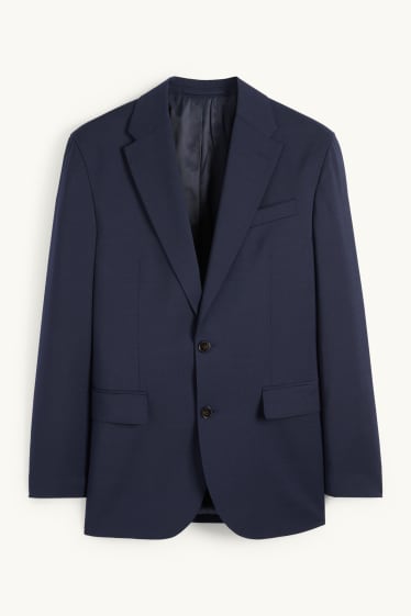 Hommes - Veste de costume en laine vierge - regular fit - bleu foncé