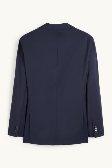 Hommes - Veste de costume en laine vierge - regular fit - bleu foncé