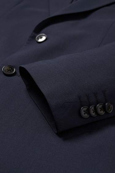 Hommes - Veste de costume en laine vierge - regular fit - bleu foncé