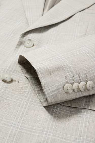 Home - Americana combinable de llana verge - regular fit - de quadres - gris