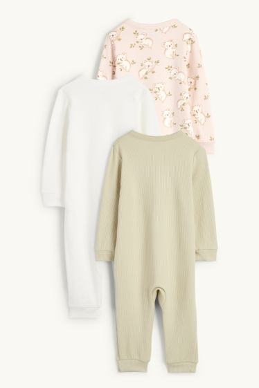 Baby Girls - Multipack of 3 - koala - baby sleepsuit - rose-gold
