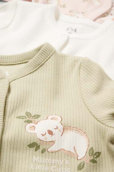 Baby Girls - Multipack of 3 - koala - baby sleepsuit - rose-gold