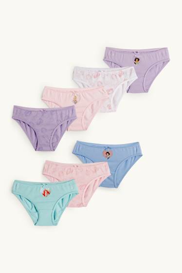Children Girls - Multipack of 7 - Disney Princess - knickers - rose