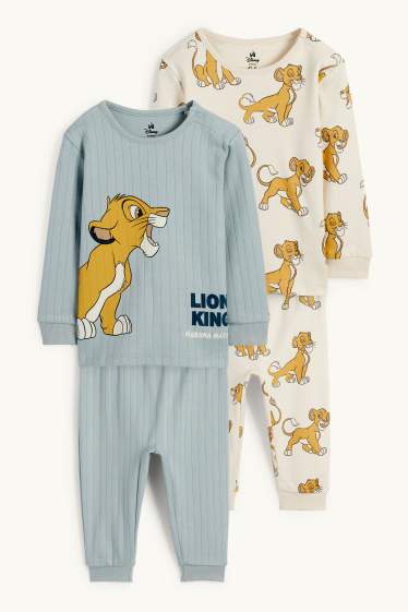 Bebés niños - Pack de 2 - El Rey León - pijamas para bebé - 4 prendas - gris