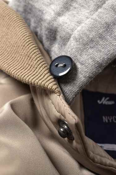 Copii - Băieți - Jachetă tip college, cu glugă - bej