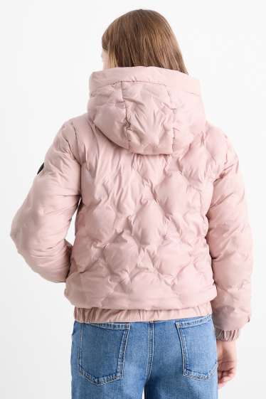 Kinder Mädchen - Steppjacke mit Kapuze - rosa