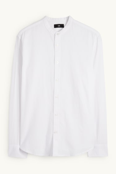 Hommes - Chemise - regular fit - col montant - blanc