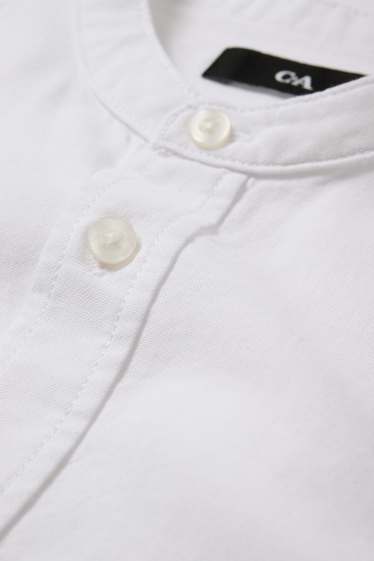 Hommes - Chemise - regular fit - col montant - blanc