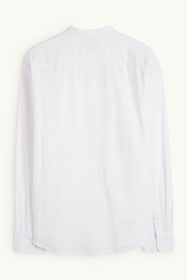 Hommes - Chemise - regular fit - col montant - blanc