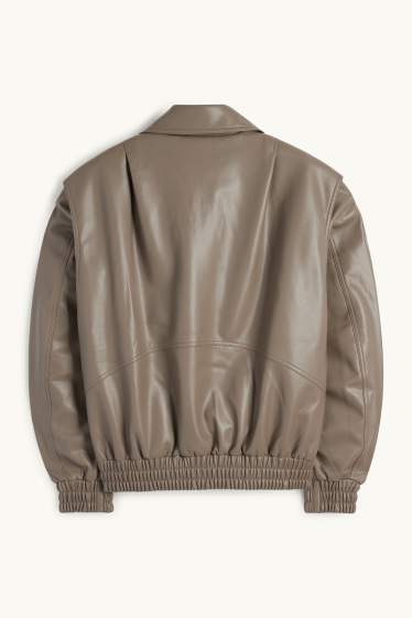 Damen - Blouson - Lederimitat - hellbraun