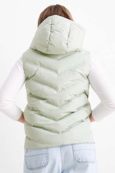 Enfants filles - Doudoune sans manches à capuche - déperlante - vert menthe