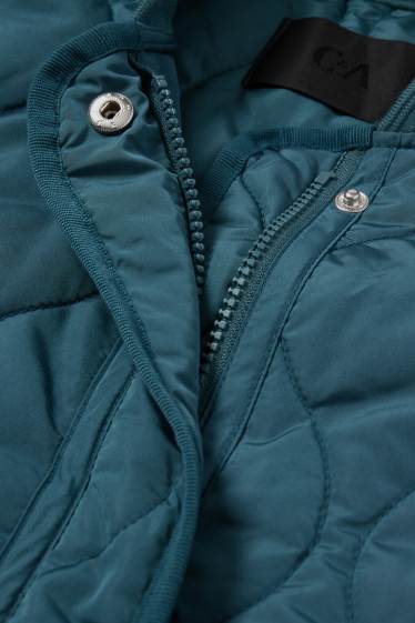 Dámské - Prošívaná bunda - z vodoodpudivého materiálu - tyrkysová