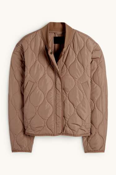 Femei - Jachetă matlasată - rezistentă la apă - taupe