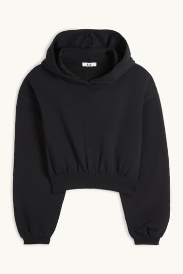 Women - Cropped hoodie - black