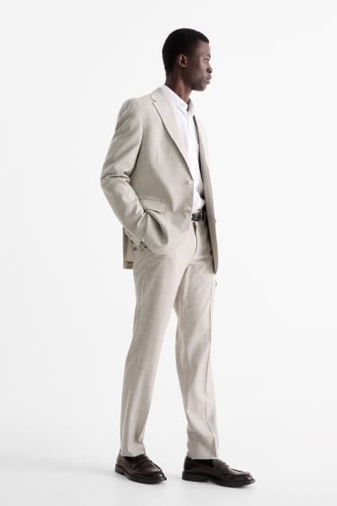 Men - Mix & match new wool trousers - regular fit - check - gray