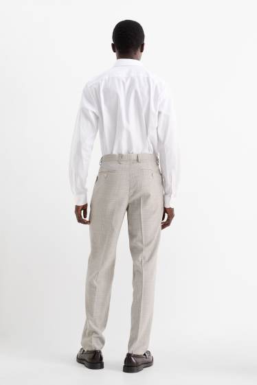 Men - Mix & match new wool trousers - regular fit - check - gray