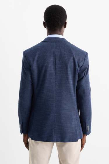 Hommes - Veste - regular fit - Flex - texturé - bleu foncé