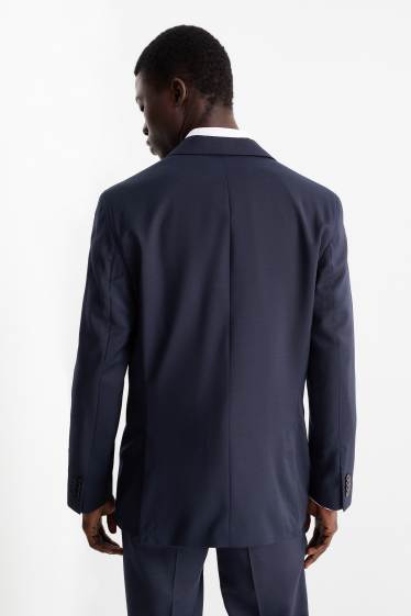 Hommes - Veste de costume en laine vierge - regular fit - bleu foncé