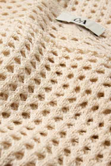 Femei - Pulover crop - bej deschis