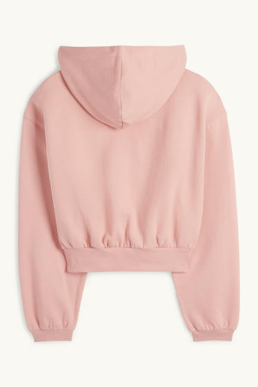Damen - Crop Hoodie - rosa