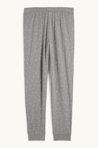 Women - Pyjama bottoms - polka dot - gray