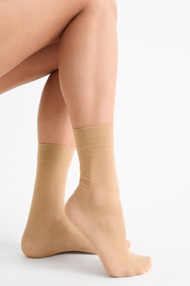 Femmes - Lot de 3 paires - chaussinettes fines - LYCRA® - 20 DEN - beige