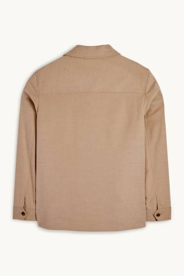 Hommes - Veste-chemise - regular fit - col kent - beige