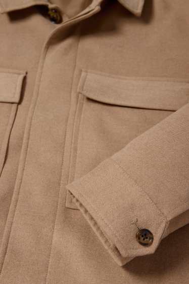 Hommes - Veste-chemise - regular fit - col kent - beige