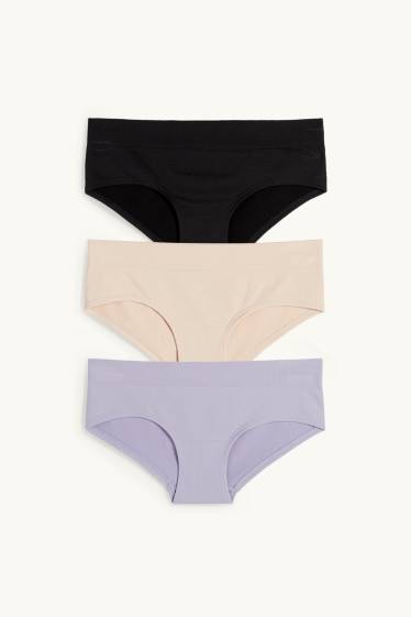 Women - Multipack of 3 - hipster - seamless - violet