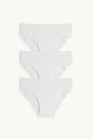 Mujer - Pack de 3 - braguitas - blanco roto