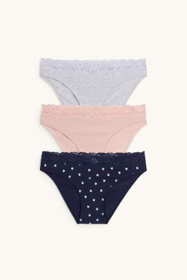 Women - Multipack of 3 - knickers - dark blue